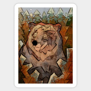 The brown forest bear Sticker